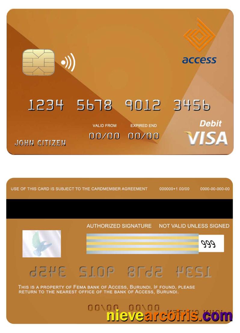 Burundi Access  bank visa card